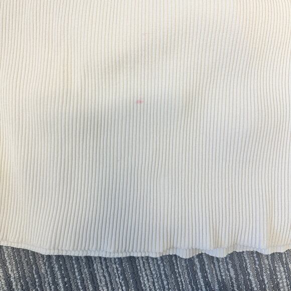 Tory Burch Cream Ribbed Knit Long-Sleeve Dress Quiet Luxury Old Money Preppy - Picture 8 of 12